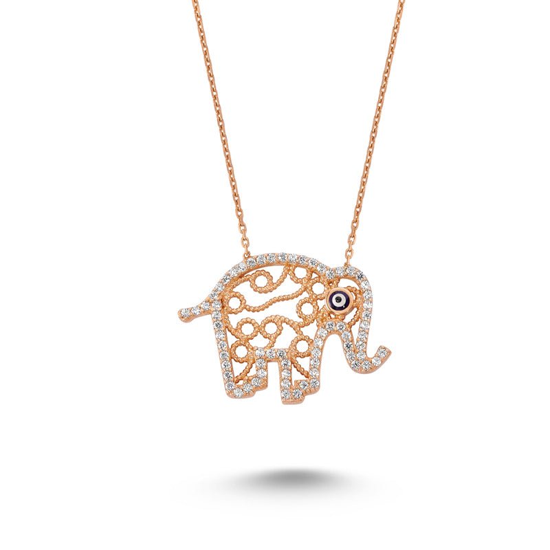 Evil Eye Elephant Necklace - amoriumjewelry