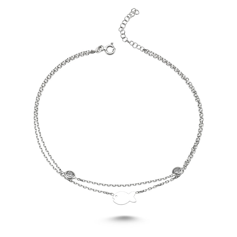 Fish Anklet in Silver - amoriumjewelry
