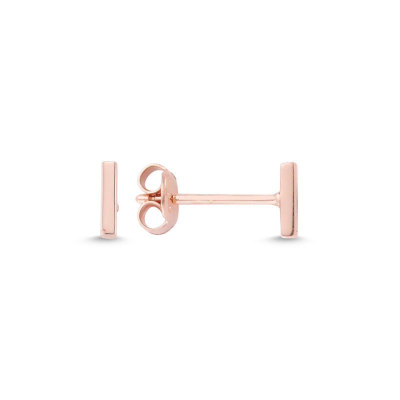 Flat Bar Earrings in Rose Gold - amoriumjewelry