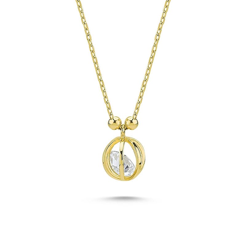 Floating CZ Necklace in Gold - amoriumjewelry