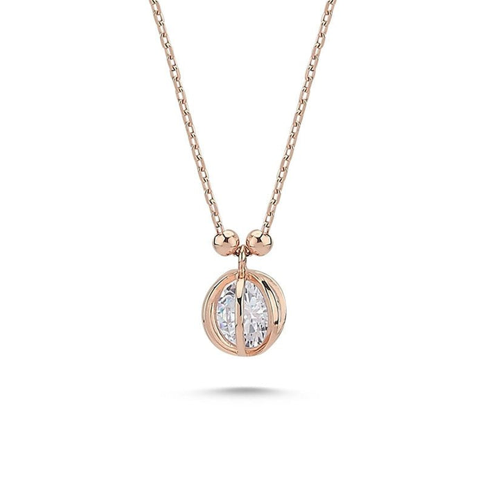Floating CZ Necklace in Rose - amoriumjewelry