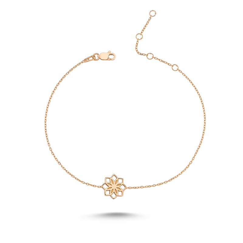 Rose Gold Flower Chain Bracelet