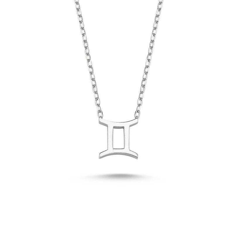 Gemini Sign Zodiac Silver Necklace - amoriumjewelry