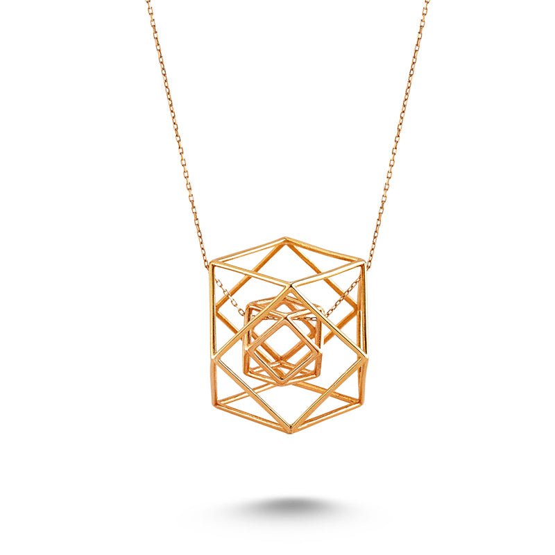 Geometric Necklace in Rose Gold - amoriumjewelry