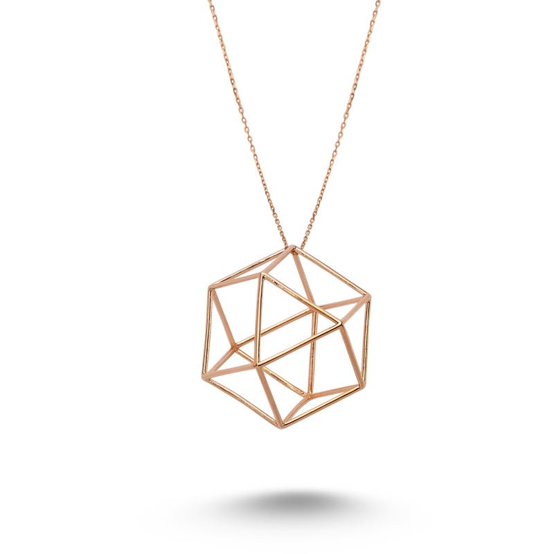 Geometric Necklace in Rose Gold - amoriumjewelry