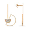 Geometrical Semi Circle Stud Earrings in rose gold - amoriumjewelry