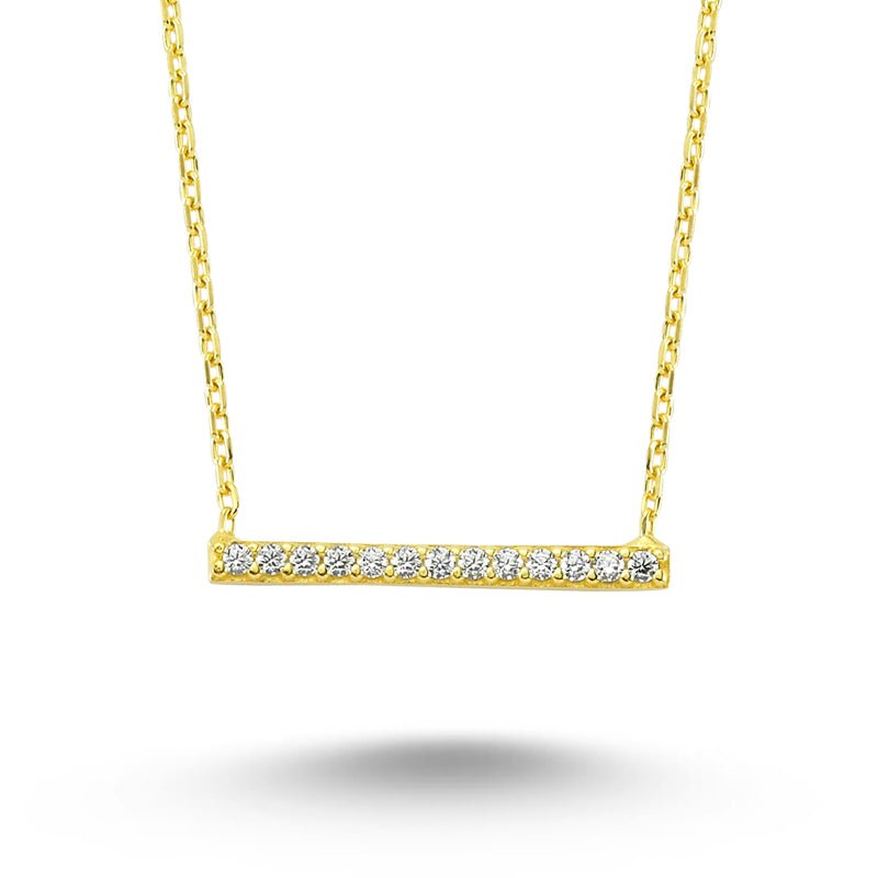 Gold Bar Pendant Necklace - amoriumjewelry