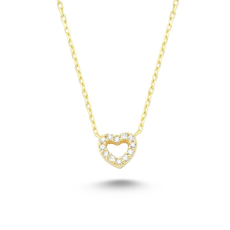 Gold Open Heart Necklace for baby - amoriumjewelry