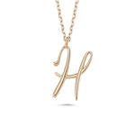 H Letter Mini Initial Silver Necklace - amoriumjewelry