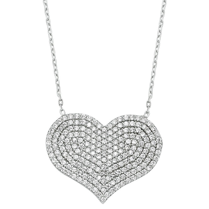 Heart Necklace with Diamonds - amoriumjewelry