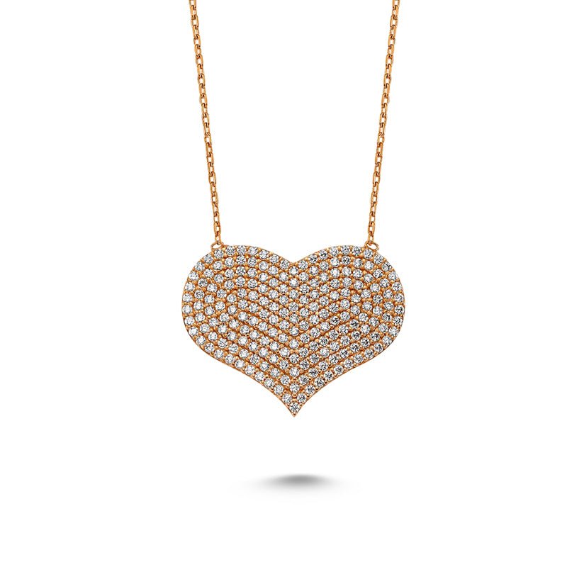 Heart Necklace with Diamonds - amoriumjewelry