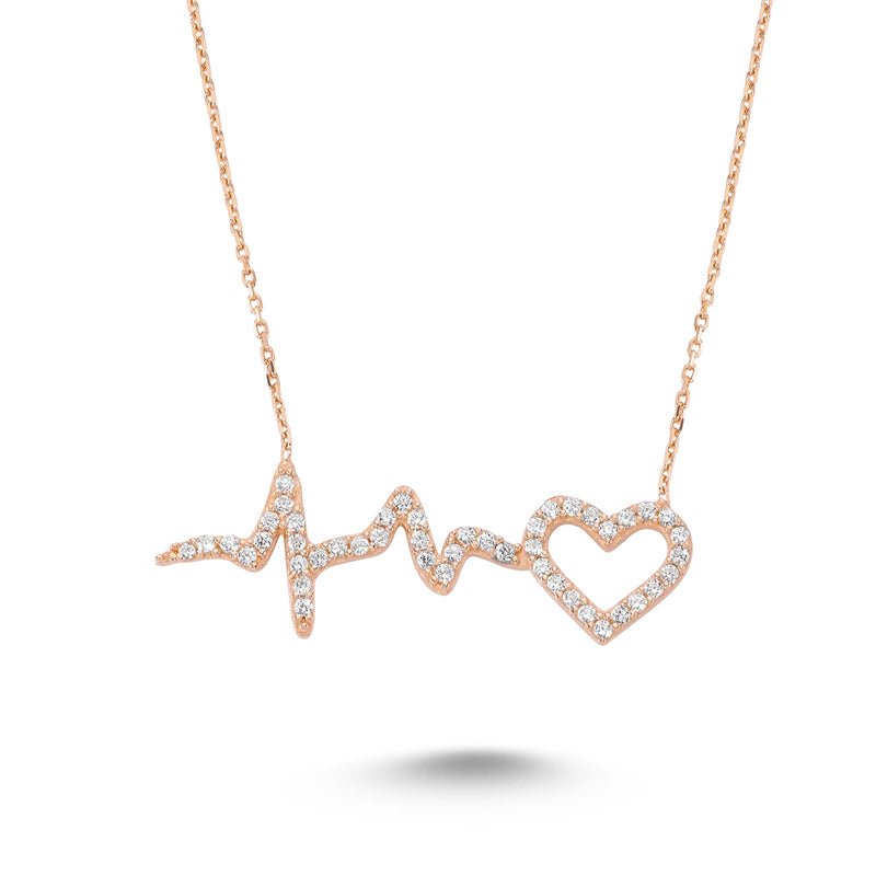 Heartbeat Necklace in Rose Gold - amoriumjewelry