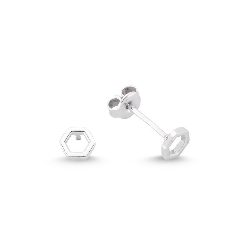 Hexagon Stud Earrings - amoriumjewelry