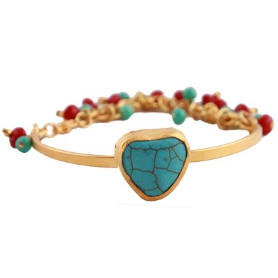 Howlite bracelet with bordeaux beads - amoriumjewelry