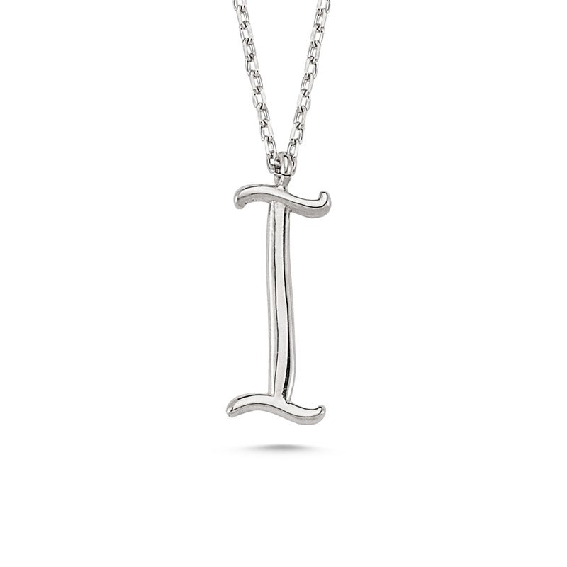 I Letter Mini Initial Silver Necklace - amoriumjewelry