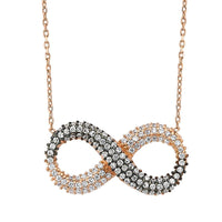 Infinity Necklace with black diamonds - amoriumjewelry