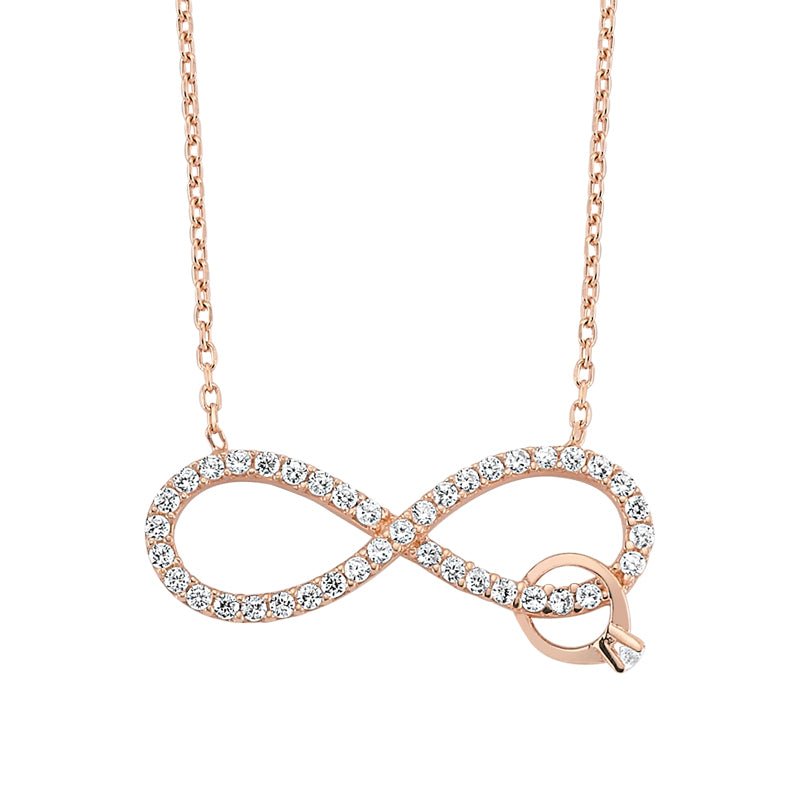 Infinity Necklace with diamonds - amoriumjewelry