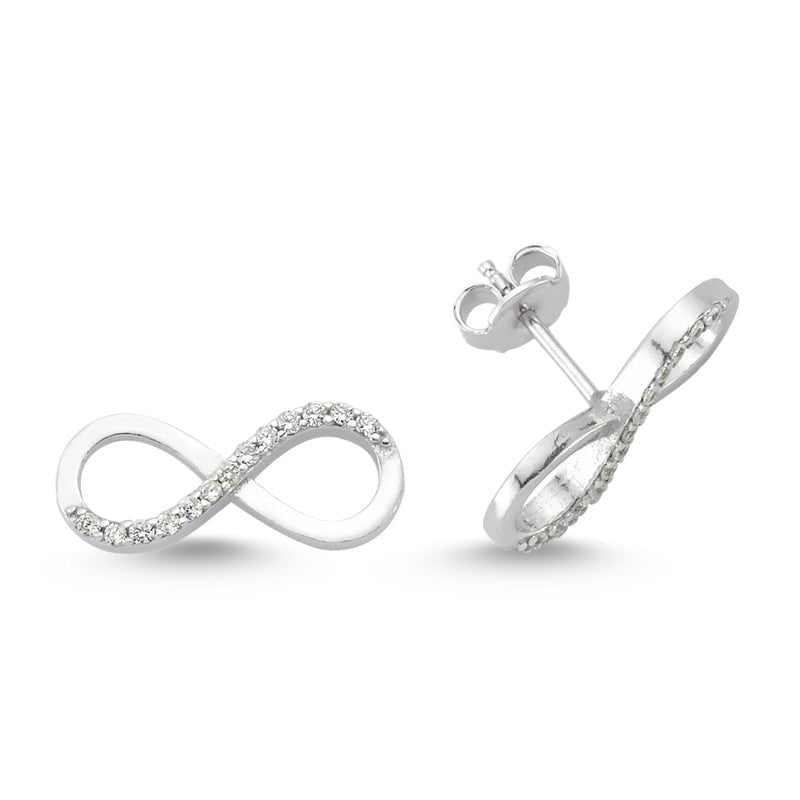 Infinity Stud Earrings in Silver - amoriumjewelry