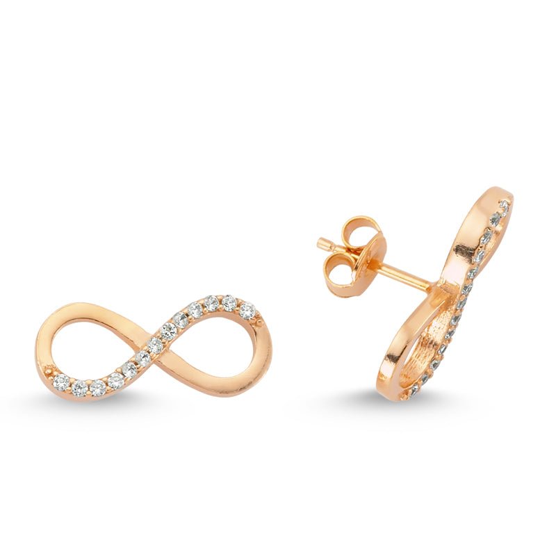Infinity Studs in Rose Gold - amoriumjewelry