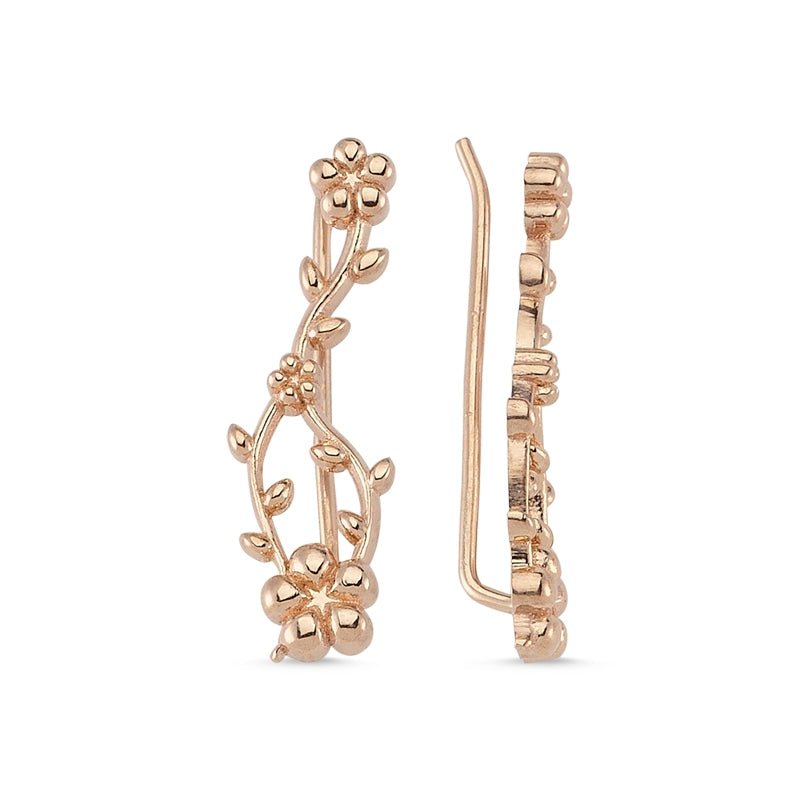 Ivy Blossom Ear Cuffs in Rose Gold - amoriumjewelry