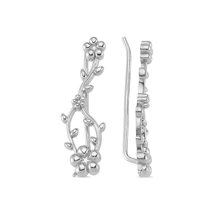 Ivy Blossom Ear Cuffs in silver - amoriumjewelry