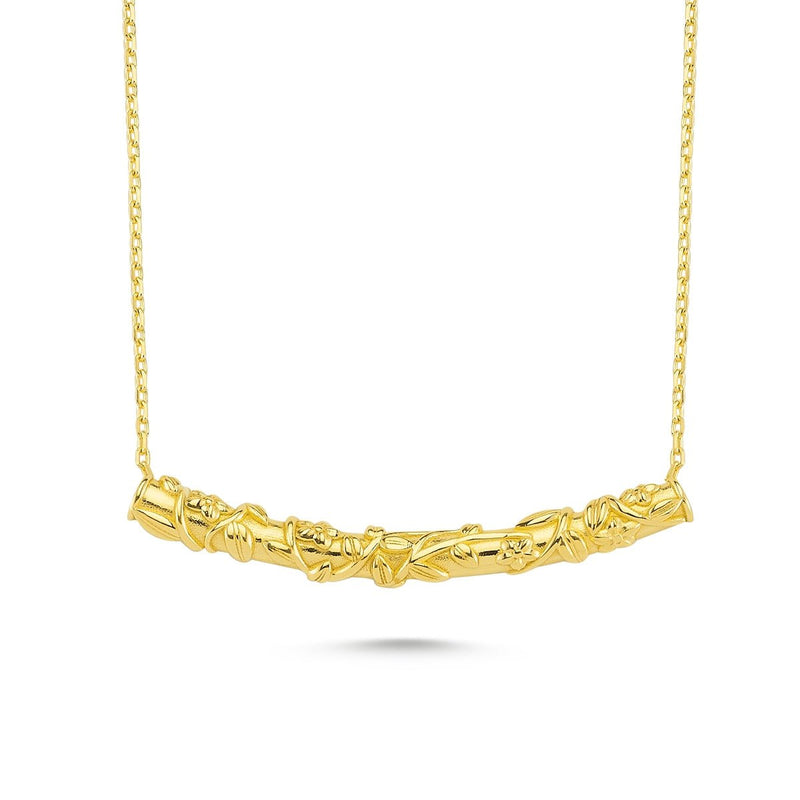Ivy Tube Necklace in gold - amoriumjewelry