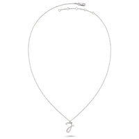 J Letter Mini Initial Silver Necklace - amoriumjewelry