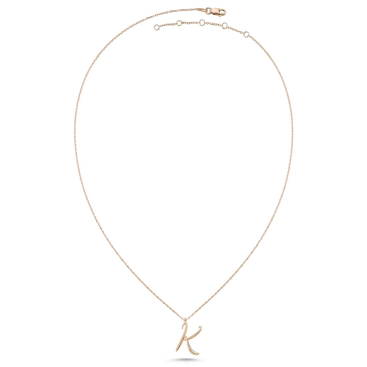 Gold Initial Necklace - Personalised Letter Pendant