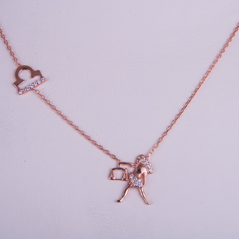 Libra Necklace in Rose Gold - amoriumjewelry