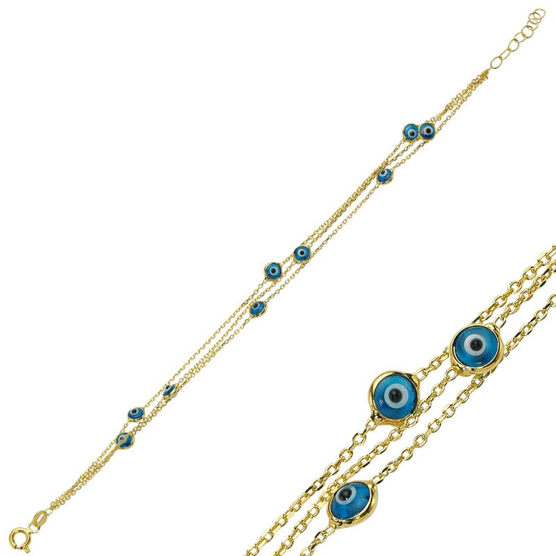 Light Blue Evil Eye Bracelet - amoriumjewelry