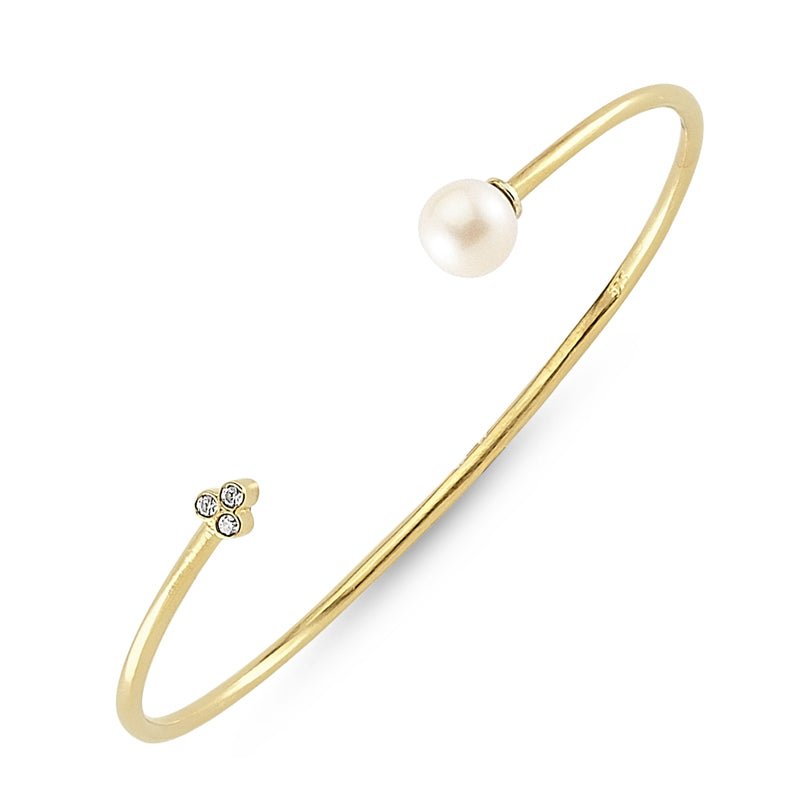 Lyra Pearl Bracelet Cuff in gold - amoriumjewelry