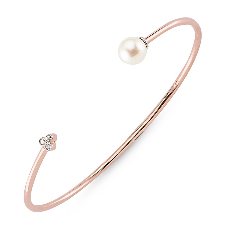 Lyra Pearl Bracelet Cuff in Rose - amoriumjewelry