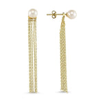 Lyra Pearl Fringe Earring in gold - amoriumjewelry