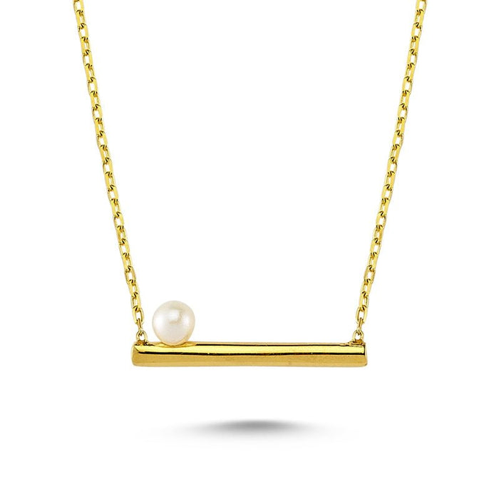 Lyra Pearl Necklace in Gold - amoriumjewelry