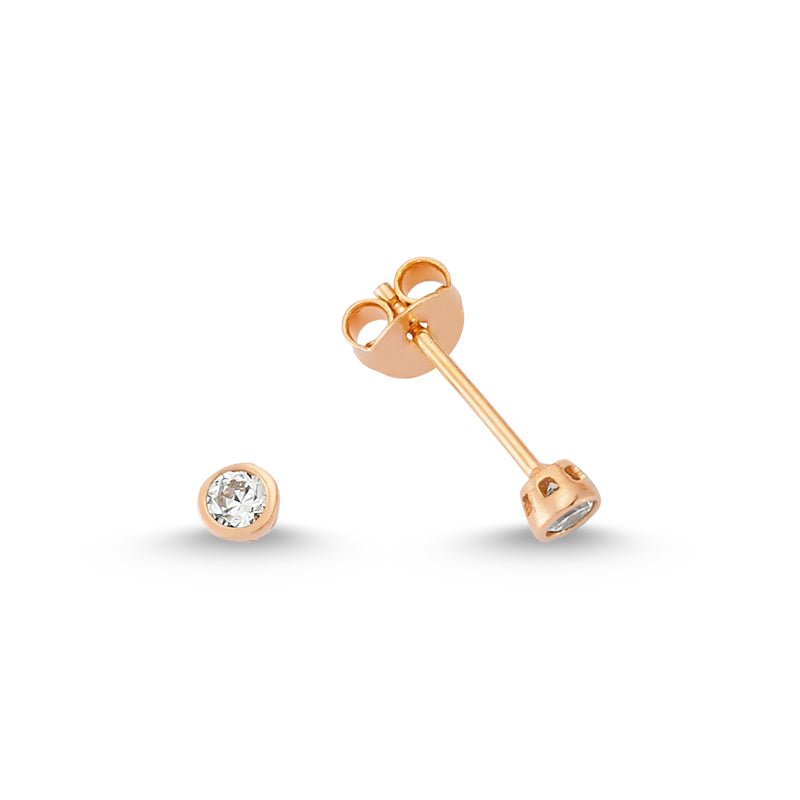 Mini CZ Studs in Rose Gold - amoriumjewelry