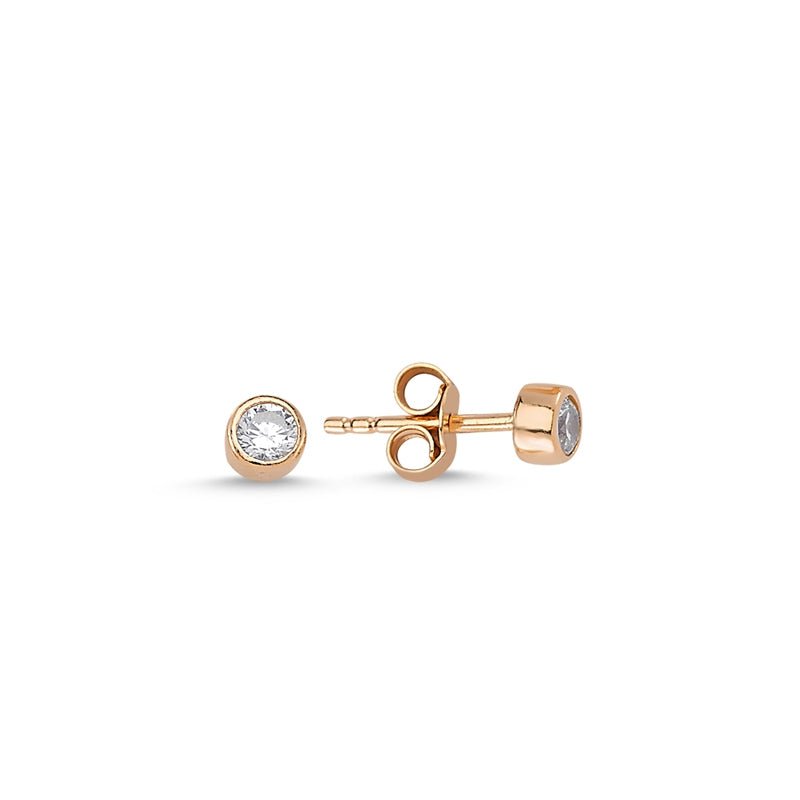 Mini CZ Studs in rose gold - amoriumjewelry