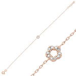 Mini Flower Stone Bracelet in Rose Gold - amoriumjewelry