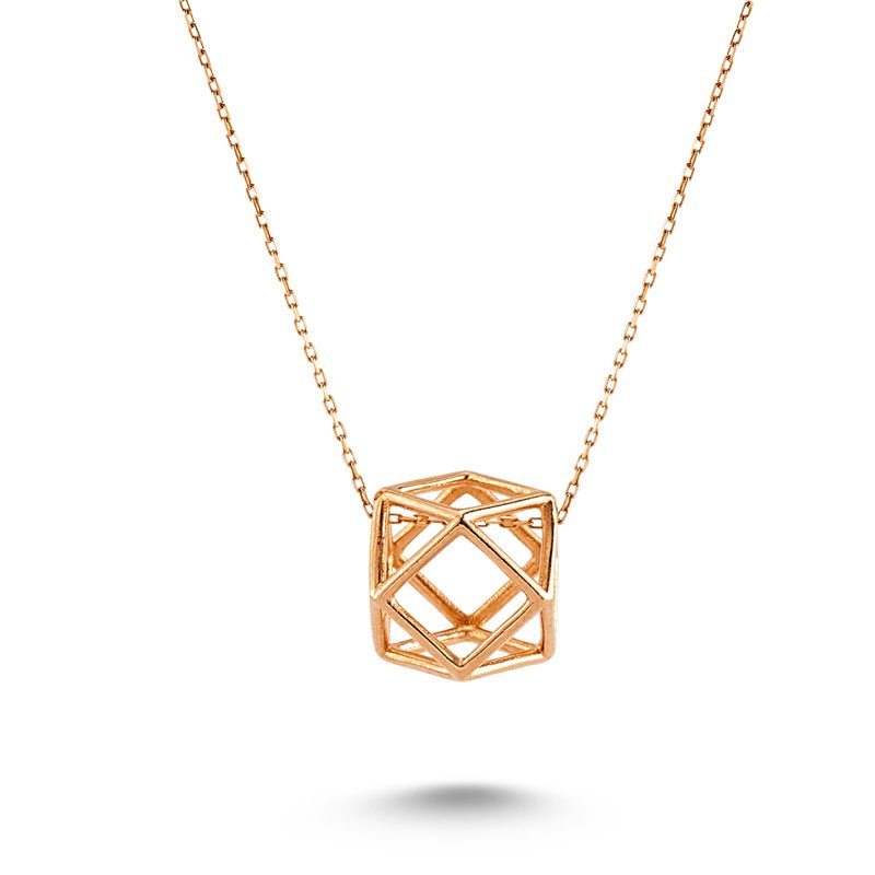 Mini Geometric Necklace in Rose Gold - amoriumjewelry