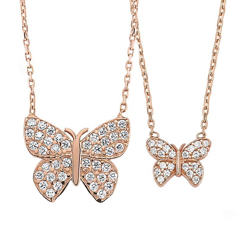 Mommy & Me Butterfly Set in rose gold - amoriumjewelry