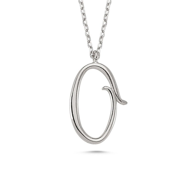 O Initial Necklace Silver - amoriumjewelry