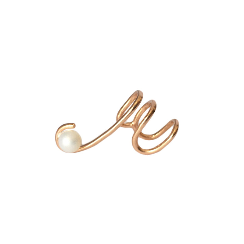 Pearl Cartilage Ear Cuff in Rose Gold - amoriumjewelry