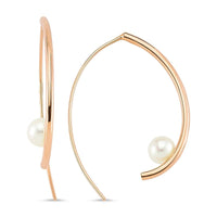 Pearl Hoop Earrings in rose gold - amoriumjewelry