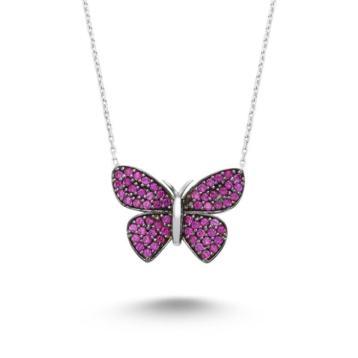 Pink Butterfly Necklace - amoriumjewelry