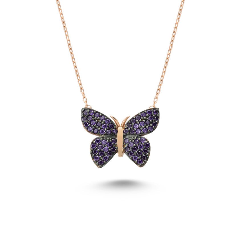 Purple Butterfly Necklace - amoriumjewelry