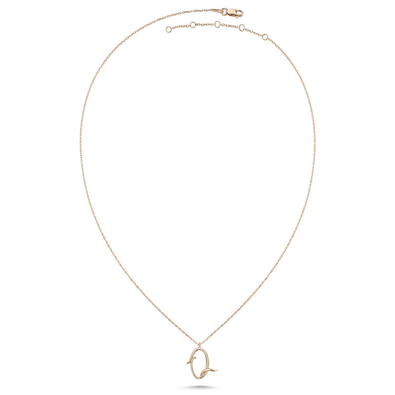 Q Letter Mini Initial Silver Necklace - amoriumjewelry