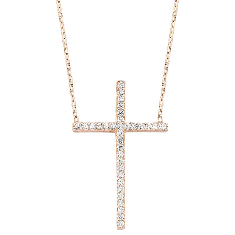 Rose Gold Cross Necklace - amoriumjewelry