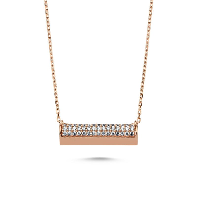 Rose Gold Heart Bar Necklace - amoriumjewelry
