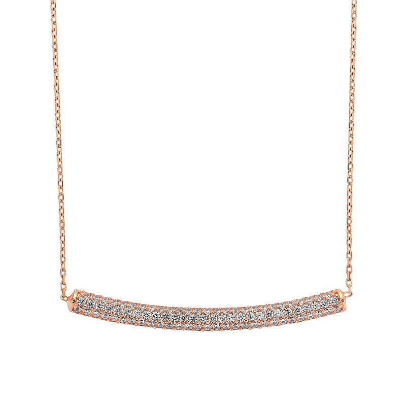 Rose Gold Tube Bar Necklace - amoriumjewelry