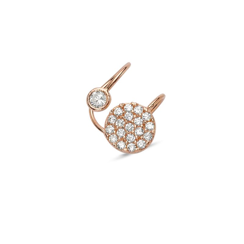 Round Bezel Rose Gold Ear Cuff - amoriumjewelry