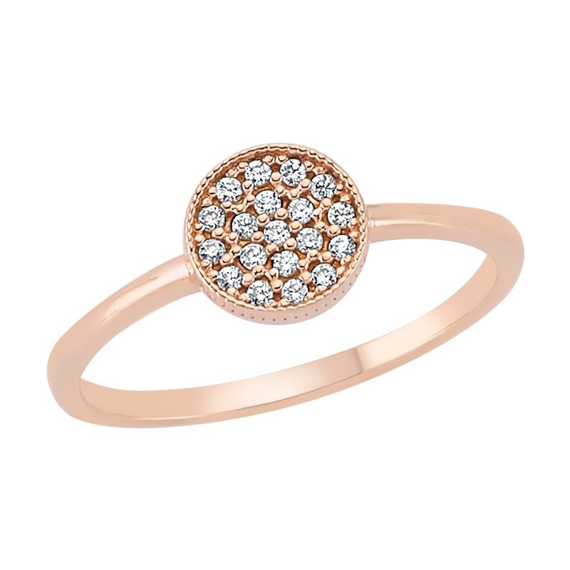 Round Stone Ring in Rose Gold - amoriumjewelry
